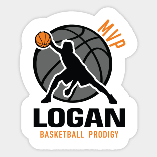 Logan MVP Custom Player Basketball Prodigy Your Name Sticker